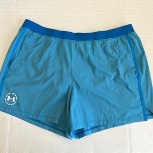 Under Armour Activewear Shorts Men’s Size 2XL NWT Blue Run Up The Pace Fitted 5”